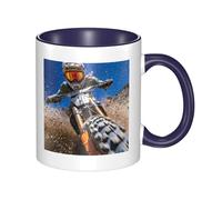BOAIHH Navy Blue Ceramic Mugs with Unique Full Throttle Print Smooth and Durable Design for Home Office Daily Use