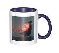 BOAIHH Navy Blue Ceramic Mugs with Unique Place of Tranquility Print Smooth and Durable Design for Home Office Daily Use