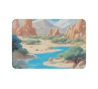 BOAIHH oasis in the desert Anti Slip Floor Mats Stylish Home Decoration Suitable for Kitchen Bathroom and Laundry Room