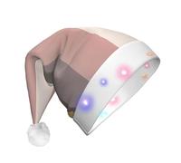 BOAIHH Plush LED Santa Christmas Hat for Exquisite A warm and rustic colour scheme Print Soft Blinking Fashion Festival Party Accessory