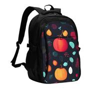 BOAIHH Pumpkin Flowers Large Capacity Backpack Computer Independent Compartment Pressure Relief Design Work Commuting