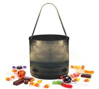 BOAIHH Riverside At Night Round Candy Storage Pouch for Trick-or-Treating, Parties, Holidays and Daily Use
