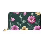 BOAIHH Simple Wallet for Unisex Stylish Card Holder with Exquisite Beautiful Purple Flowers Pattern and Multiple Partition