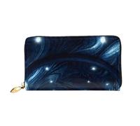 BOAIHH Simple Wallet for Unisex Stylish Card Holder with Exquisite Blue Corridor Pattern and Multiple Partition