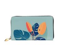 BOAIHH Simple Wallet for Unisex Stylish Card Holder with Exquisite Blue Orange Turtleback Bamboo Pattern and Multiple Partition