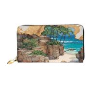 BOAIHH Simple Wallet for Unisex Stylish Card Holder with Exquisite Coast of Dreams Pattern and Multiple Partition