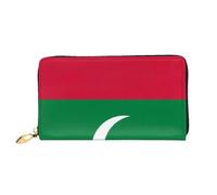 BOAIHH Simple Wallet for Unisex Stylish Card Holder with Exquisite Flag of Maldives Pattern and Multiple Partition