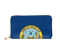 BOAIHH Simple Wallet for Unisex Stylish Card Holder with Exquisite Idaho State Flag Pattern and Multiple Partition