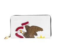 BOAIHH Simple Wallet for Unisex Stylish Card Holder with Exquisite Illinois State Flag Pattern and Multiple Partition