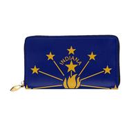 BOAIHH Simple Wallet for Unisex Stylish Card Holder with Exquisite Indiana State Flag Pattern and Multiple Partition