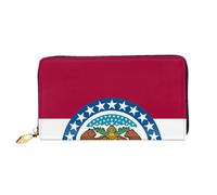 BOAIHH Simple Wallet for Unisex Stylish Card Holder with Exquisite Missouri State Flag Pattern and Multiple Partition