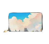 BOAIHH Simple Wallet for Unisex Stylish Card Holder with Exquisite Outside the Castle Gate Pattern and Multiple Partition