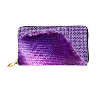 BOAIHH Simple Wallet for Unisex Stylish Card Holder with Exquisite Purple Petals Pattern and Multiple Partition