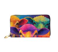 BOAIHH Simple Wallet for Unisex Stylish Card Holder with Exquisite Rainbow Sheep Pattern and Multiple Partition