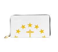 BOAIHH Simple Wallet for Unisex Stylish Card Holder with Exquisite Rhode Island State Flag Pattern and Multiple Partition