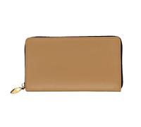 BOAIHH Simple Wallet for Unisex Stylish Card Holder with Exquisite Solid Color Brown Pattern and Multiple Partition