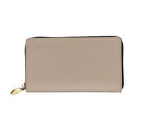 BOAIHH Simple Wallet for Unisex Stylish Card Holder with Exquisite Solid Color Light Brown Pattern and Multiple Partition