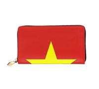 BOAIHH Simple Wallet for Unisex Stylish Card Holder with Exquisite Vietnamese Flag Pattern and Multiple Partition