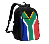 BOAIHH South Africa flag Large Capacity Backpack Computer Independent Compartment Pressure Relief Design Work Commuting