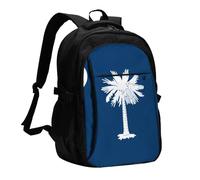 BOAIHH South Carolina Flag Large Capacity Backpack Computer Independent Compartment Pressure Relief Design Work Commuting
