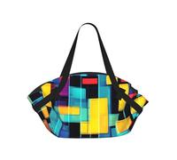 BOAIHH Square geometry diagram Foldable Camping Bag Comfort and Stylish Multipurpose Thick Durable Spacious Travel Accessory