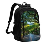 BOAIHH Street In The Early Morning Large Capacity Backpack Computer Independent Compartment Pressure Relief Design Work Commuting