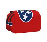 BOAIHH Tennessee State Flag Double Clamshell Pen Case Full-Width Printing Suitable for Sketching Traveling and School