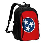 BOAIHH Tennessee State Flag Large Capacity Backpack Computer Independent Compartment Pressure Relief Design Work Commuting