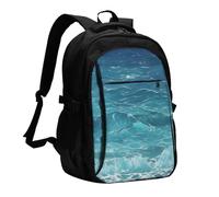 BOAIHH The deep blue sea Large Capacity Backpack Computer Independent Compartment Pressure Relief Design Work Commuting