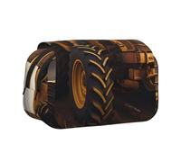 BOAIHH Tractor in The Field Double Clamshell Pen Case Full-Width Printing Suitable for Sketching Traveling and School