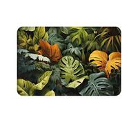 BOAIHH Tropical Rainforest Palm Leaves Anti Slip Floor Mats Stylish Home Decoration Suitable for Kitchen Bathroom and Laundry Room