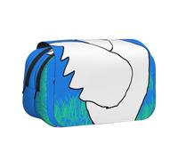 BOAIHH White Goose Spread its Wings Double Clamshell Pen Case Full-Width Printing Suitable for Sketching Traveling and School