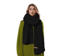 Boaisdus Winter Chunky Knit Scarfs Women's Thick Warm Knit Scarves Soft Long Chunky Knitted Scarf for Outddor Men & Women, Black, 69×10in