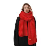 Boaisdus Winter Chunky Knit Scarfs Women's Thick Warm Knit Scarves Soft Long Chunky Knitted Scarf for Outddor Men & Women, Red, 69×10in