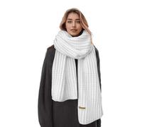 Boaisdus Winter Chunky Knit Scarfs Women's Thick Warm Knit Scarves Soft Long Chunky Knitted Scarf for Outddor Men & Women, White, 69×10in