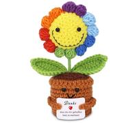 BOAITE Thank You Gifts Positive Lily of the Valley Lucky Charm, Knitted Lily of the Valley Gifts for Friends, Colleagues and Family, Positive Potato German Replacement (Colourful Sunflower)