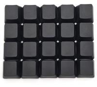 BoaJAJUHU OEM Profile Blank Keycaps PBT Rainbow Mixed Colors 1U R4 Keycap for MX Switch Mechanical Keyboard (Black, 20pcs)