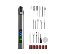 Boannice Multi-functional Electric Engraving Pen Features Built-in LED Ring Light, 5-Speed Settings, 24 Attachments, LCD Display, Suitable for Engraving, Sanding and Polishing Metal/Wood/Glass/Plastic