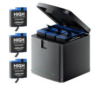 BOANV Battery for GoPro Hero 8/7/6/5 | 3 x 2200mAh batteries; Type-C 3-channel charger; LED status display; protective case; for GoPro Hero 8/7/6/5
