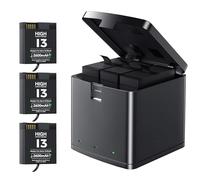 BOANV Enduro Battery for GoPro Hero 13 Black (3 Pack) 2600mAh, Type-C 3-Channel Fast Charger with LED indicator & Protective Case, Extended Life Replacement Spare Batteries (3 Batteries + 1 Charger)