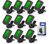 Boao 10 Pcs Guitar Tuner, Clip on Tuner with Chromatic Modes, Digital Electronic Clear LCD Display, 360 Degree Rotation for Acoustic/electric Guitar, Ukulele, Bass, Violin, Banjo, Mandolin