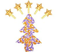 Boao 100 Pieces Ceramic Christmas Tree Bulbs and 5 Stars Replacement Plastic Bulbs for Ceramic Christmas Tree Decorations (4 mm Diameter,Purple and Orange)