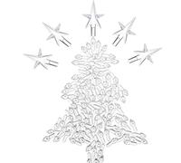 Boao 100 Pieces Ceramic Christmas Tree Bulbs and 5 Stars Replacement Plastic Bulbs for Ceramic Christmas Tree Decorations(3.8 mm Diameter,Transparent)