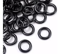 Boao 100 Pieces Roman Blind Curtain Rings, O-Rings Plastic Rings for Roman Shades (16mm,Black)