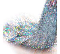 Boao 10000 Strands Tinsel Icicles Iridescent Tinsel Foil Fringe Garland for Christmas Xmas Tree Decorations Graduation Party Supplies Holiday Hair Decor (Silver)