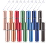 Boao 14 Pcs 5 ml Travel Perfume Atomizer Mini Refillable Spray Perfume Bottle Portable with 10 Pcs Refill Pump Dispenser Pump Transfer Tool for Outgoing Traveling (Morandi)