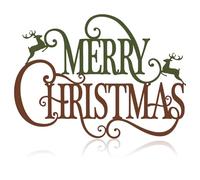 Boao 15 x 10.8 Inches Large Metal Christmas Hanging Sign Merry Christmas Word Sign Rustic Metal Letters Wall Decor for Indoor Outdoor Yard Party Ornaments(Neutral)