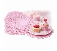 Boao 160 Pcs Pink Paper Doilies for Valentine’s Day Dessert Table, 8 Sizes | Assorted Sizes Round Lace Doilies for Romantic Tea Parties Bulk, Cupcakes & Sweet Treat Displays (4.5-12 Inch / 11.4-30.5 Cm)