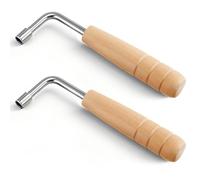 Boao 2 Pack Universal L Shaped Harp Tuning Key Lever Wrench, 4mm Square Hole for Harp Lyre and Other Small String Instruments, Nickel Plated Ergonomic Handle for Precise Adjustment