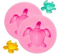 Boao 2 Pieces Sea Turtle Silicone Mold Turtle Candy Fondant Mold Tortoise Chocolate Making for DIY Baking Cake Desserts Decoration Tools